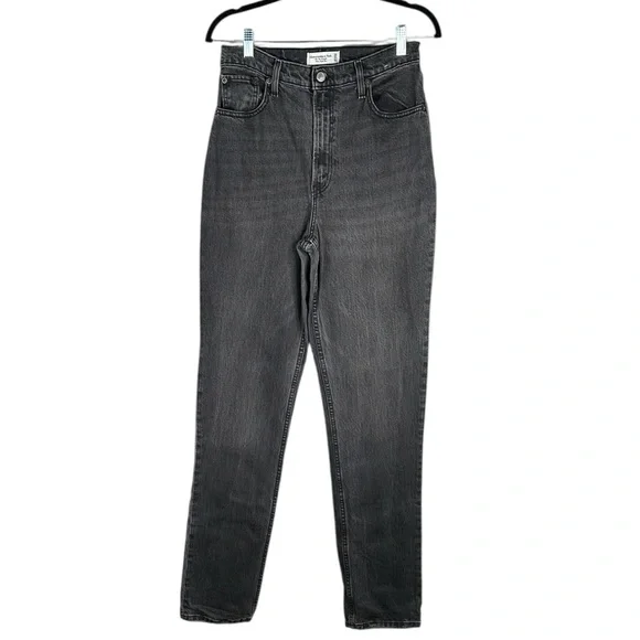 Abercrombie & Fitch Black The 90's Straight Ultra High Rise Curve Love Jeans 28 - Picture 1 of 9